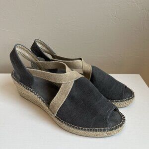 Toni Pons Espadrille Shoes Wedge Blue Cream Spain Cottagecore 41 US 10 Boho Heel